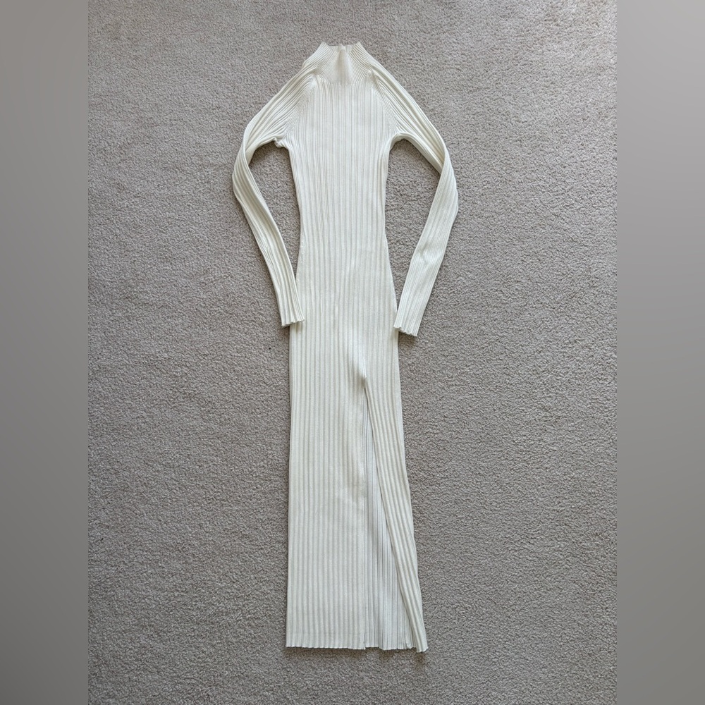 Wilfred Ribbed Long-Sleeve Maxi Dress